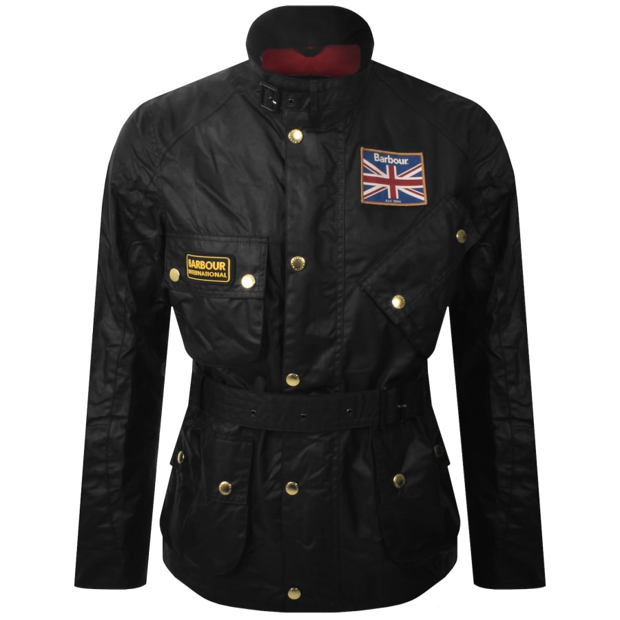 BARBOUR INTERNATIONAL ブラックジャケット Barbour International Union Jack Jacket Black | Mainline Menswear